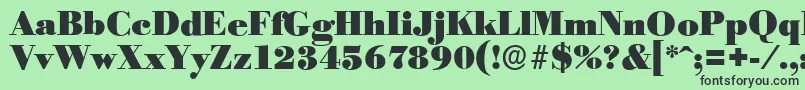 フォントBodoniserialBlackRegular – 緑の背景に黒い文字