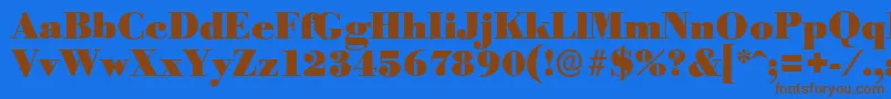 BodoniserialBlackRegular Font – Brown Fonts on Blue Background