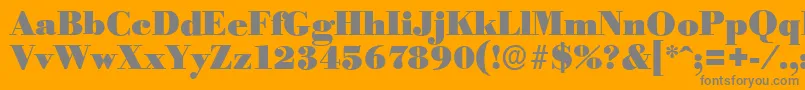 BodoniserialBlackRegular-Schriftart – Graue Schriften auf orangefarbenem Hintergrund