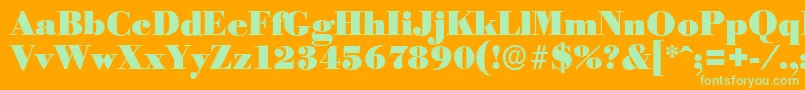 BodoniserialBlackRegular Font – Green Fonts on Orange Background