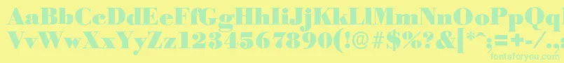 BodoniserialBlackRegular Font – Green Fonts on Yellow Background