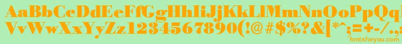 BodoniserialBlackRegular Font – Orange Fonts on Green Background