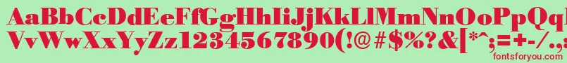 BodoniserialBlackRegular Font – Red Fonts on Green Background