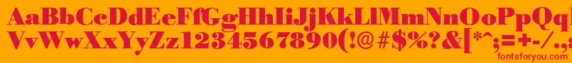 BodoniserialBlackRegular Font – Red Fonts on Orange Background