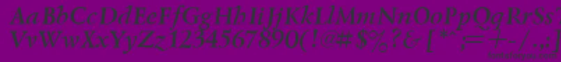 LazurskyBoldItalic Font – Black Fonts on Purple Background