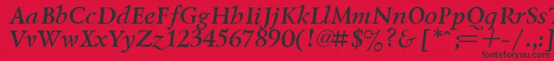Police LazurskyBoldItalic – polices noires sur fond rouge