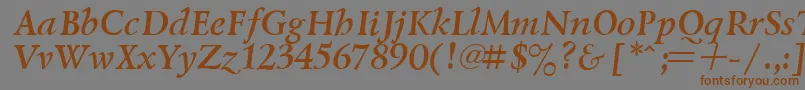 LazurskyBoldItalic Font – Brown Fonts on Gray Background