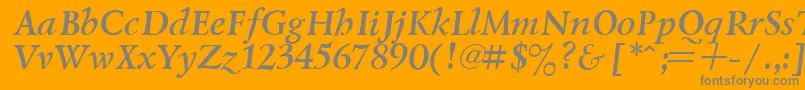 フォントLazurskyBoldItalic – オレンジの背景に灰色の文字