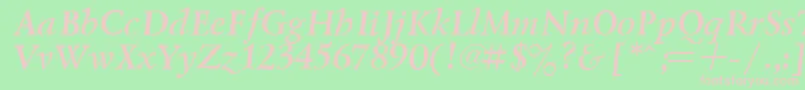 LazurskyBoldItalic Font – Pink Fonts on Green Background