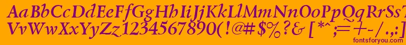 Police LazurskyBoldItalic – polices violettes sur fond orange