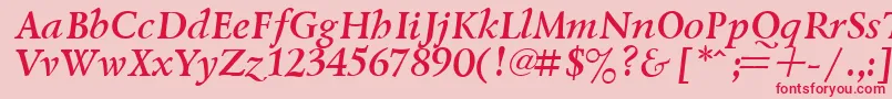 LazurskyBoldItalic Font – Red Fonts on Pink Background