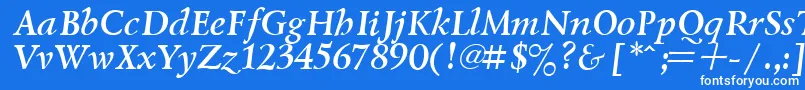 フォントLazurskyBoldItalic – 青い背景に白い文字