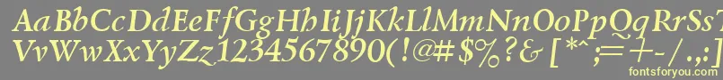 LazurskyBoldItalic Font – Yellow Fonts on Gray Background