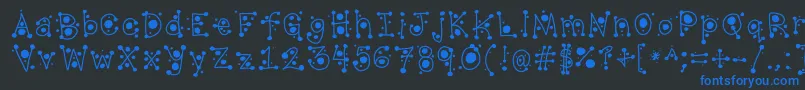 CropCircles Font – Blue Fonts on Black Background