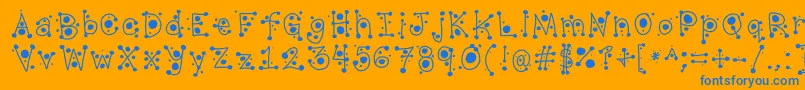 フォントCropCircles – オレンジの背景に青い文字