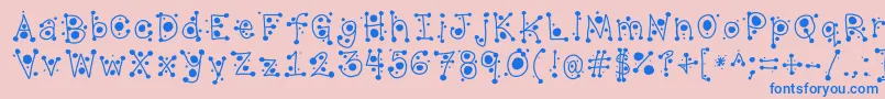 CropCircles Font – Blue Fonts on Pink Background