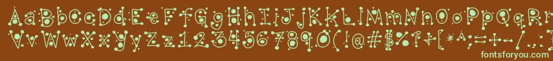 CropCircles Font – Green Fonts on Brown Background