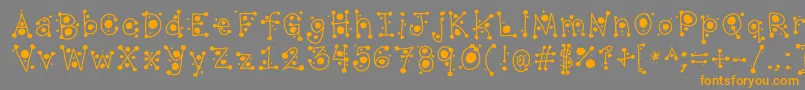 CropCircles Font – Orange Fonts on Gray Background