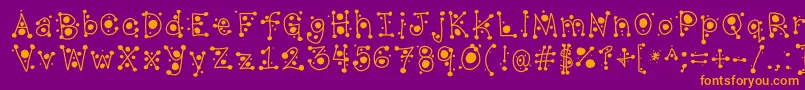 CropCircles Font – Orange Fonts on Purple Background