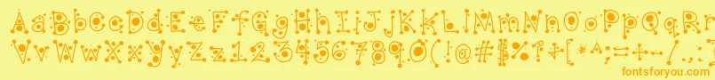 CropCircles Font – Orange Fonts on Yellow Background