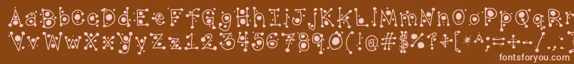 CropCircles Font – Pink Fonts on Brown Background
