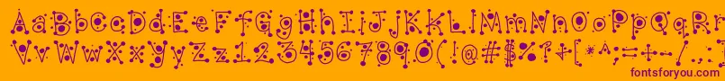 フォントCropCircles – オレンジの背景に紫のフォント