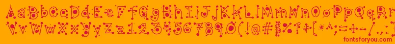 CropCircles Font – Red Fonts on Orange Background