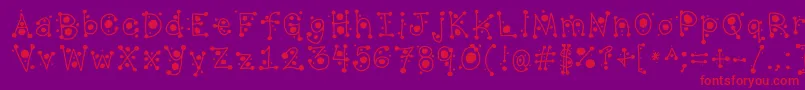 Fonte CropCircles – fontes vermelhas em um fundo violeta