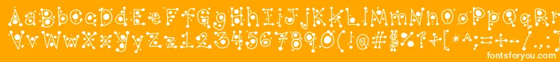 Fonte CropCircles – fontes brancas em um fundo laranja