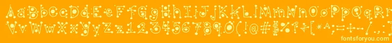CropCircles Font – Yellow Fonts on Orange Background