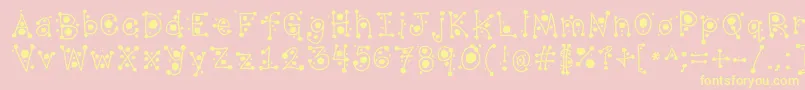 CropCircles Font – Yellow Fonts on Pink Background