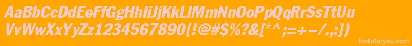 Police FagotcondensedItalic – polices roses sur fond orange
