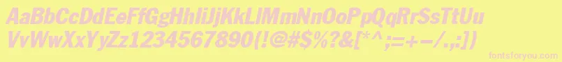 FagotcondensedItalic Font – Pink Fonts on Yellow Background