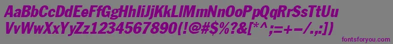 FagotcondensedItalic Font – Purple Fonts on Gray Background