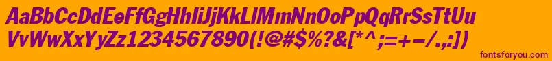 FagotcondensedItalic Font – Purple Fonts on Orange Background