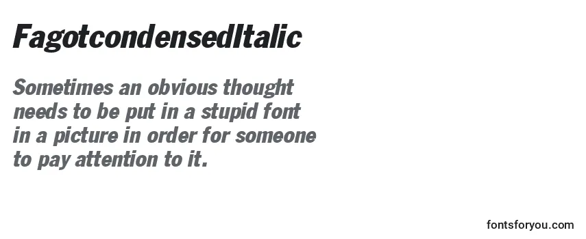 Review of the FagotcondensedItalic Font