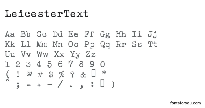 LeicesterText-fontti – aakkoset, numerot, erikoismerkit
