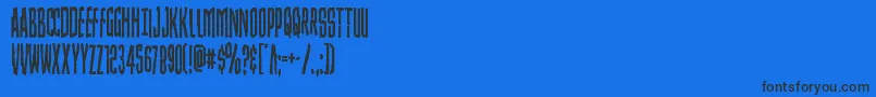 Czcionka Strangerdangercond – czarne czcionki na niebieskim tle