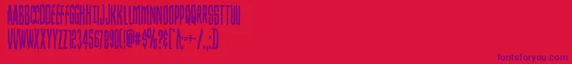 Strangerdangercond Font – Purple Fonts on Red Background