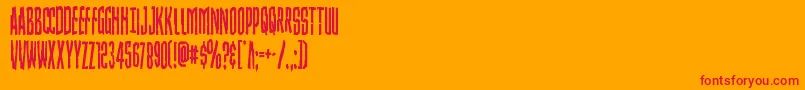 Strangerdangercond-Schriftart – Rote Schriften auf orangefarbenem Hintergrund
