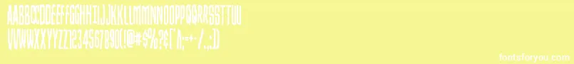 Strangerdangercond-Schriftart – Weiße Schriften auf gelbem Hintergrund