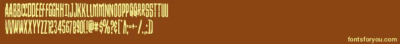 Strangerdangercond-Schriftart – Gelbe Schriften auf braunem Hintergrund