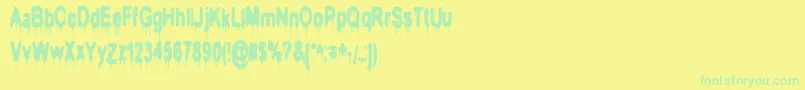 Headinj Font – Green Fonts on Yellow Background