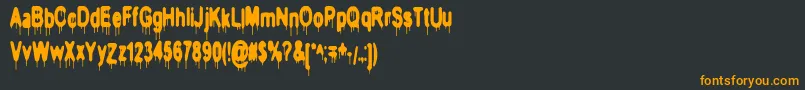 Headinj Font – Orange Fonts on Black Background