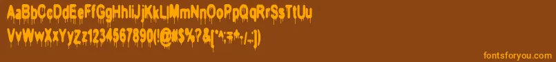 Headinj Font – Orange Fonts on Brown Background