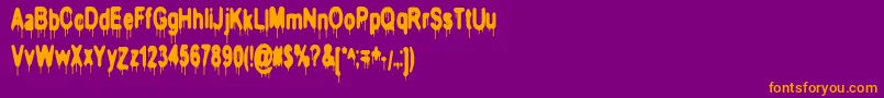 Headinj Font – Orange Fonts on Purple Background