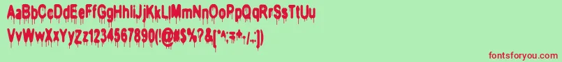 Headinj Font – Red Fonts on Green Background