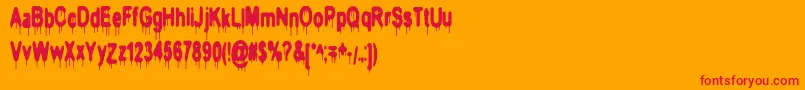 Headinj Font – Red Fonts on Orange Background