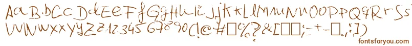 Jcgr61-Schriftart – Braune Schriften auf weißem Hintergrund