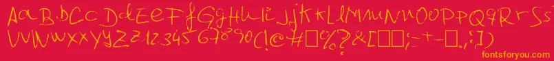 フォントJcgr61 – 赤い背景にオレンジの文字